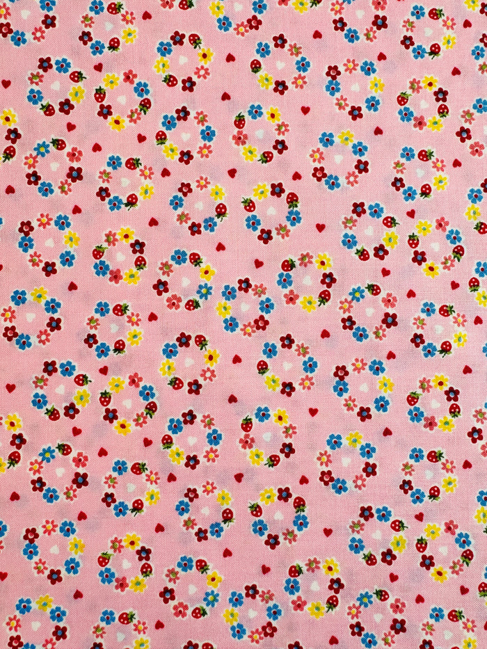 Petit Flower Wreath - Pink (C) - Atsuko Matsuyama - 30's Collection - Yuwa