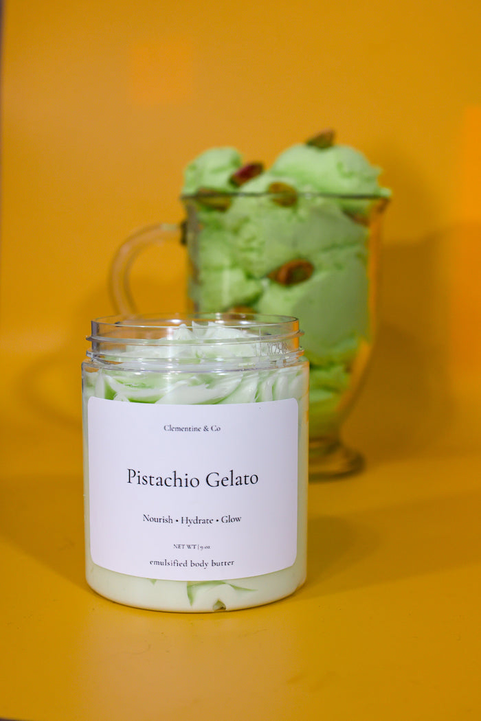 Pistachio Gelato body butter| | rich pistachio ice cream, sweet rum, sandalwood.