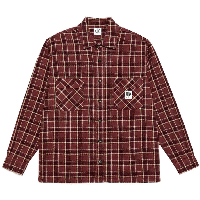 POLAR - MIKE LS SHIRT - FLANNEL OXBLOOD CHECK