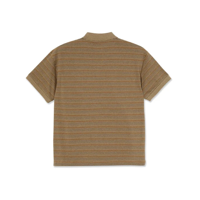 POLAR - STRIPE POLO SHIRT CAMEL