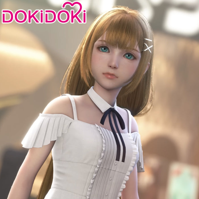 【POLL】$5 Deposit =10% OFF Coupon DokiDoki Game Cosplay White Dress Black Bow Ribbon Costume