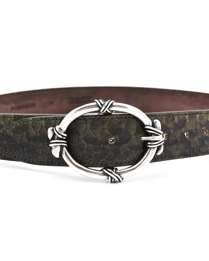 Post & Co. Black & Green Snake Belt
