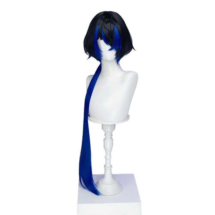 【Ready For Ship】DokiDoki Game Neverness to Everness Cosplay Daffodill Wig Short Black Blue Layerd Hair Long Ponytail NTE