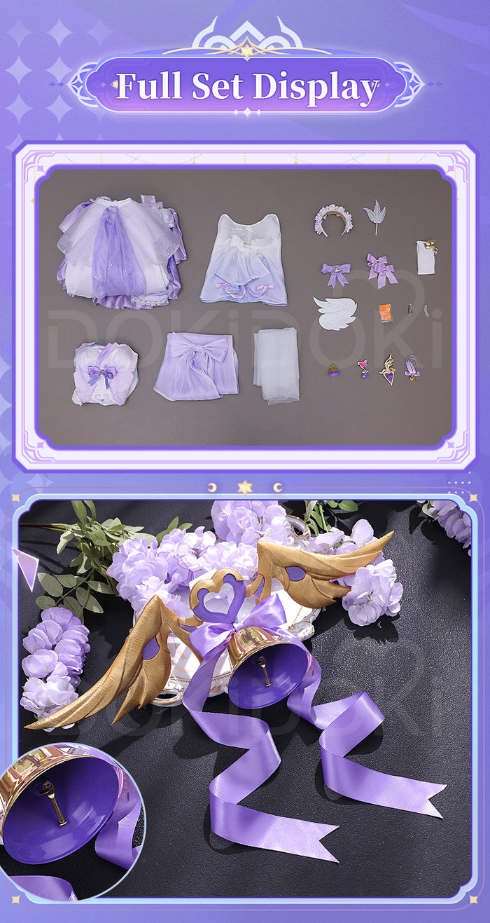 【Ready For Ship】DokiDoki-SR Game Honkai Impact 3rd Cosplay Elysia Costume Purple Dress Elegy of the Flower Doujin