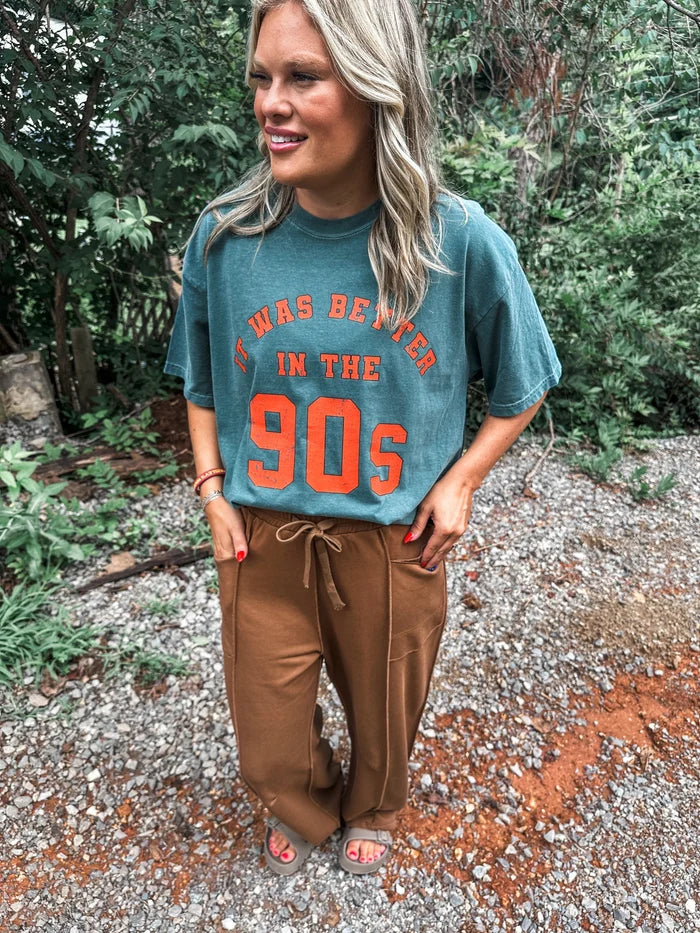Relaxed Barrel Pants in Chocolate Brown // ships in about a week