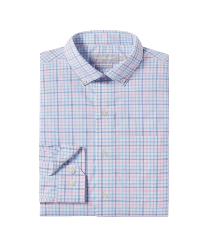 Samford Check Long Sleeve - Hydrangea
