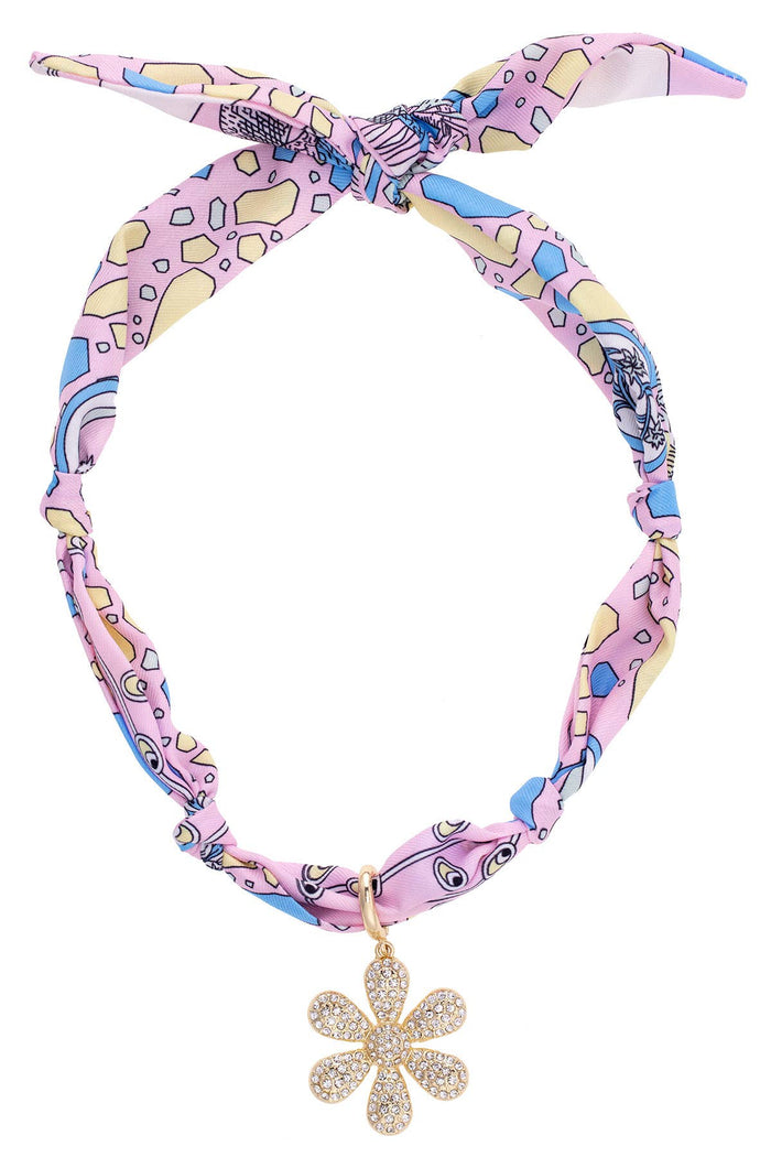 Scarlett Pave Daisy Scarf Necklace