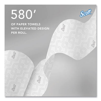 SCOTT 47032 Slimroll Towels, 1-Ply, 8" x 580 ft, White/Pink Core, 6 Rolls/Case SCOTT