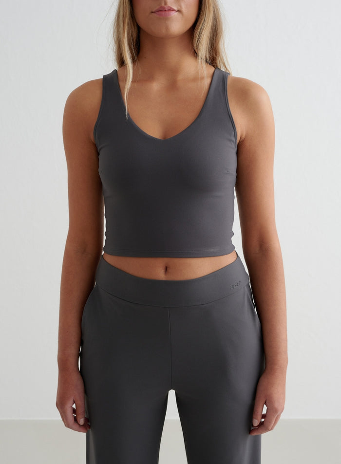 Shadow Grey Sense Wide Pants & Bralette Set