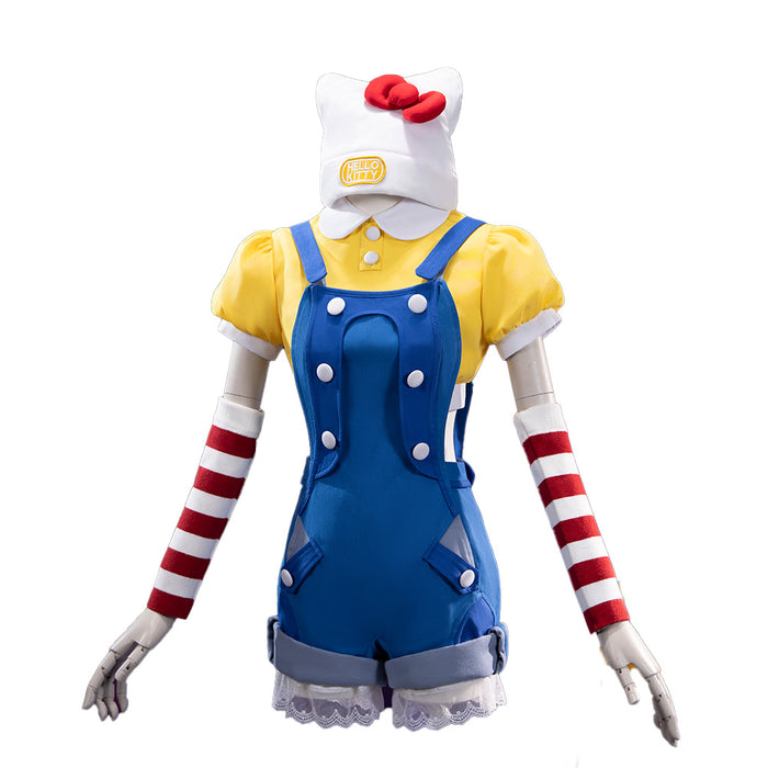 【Size S-3XL】DokiDoki-R Game Cosplay Costume Yellow Blue Overalls