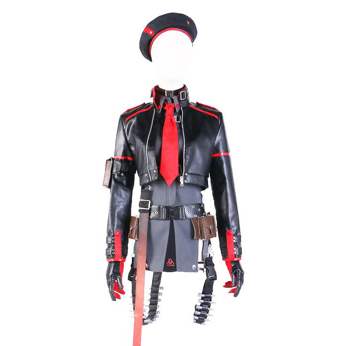【Size XS-XL】DokiDoki-R Game Cosplay Costume Black Red Battle Suit