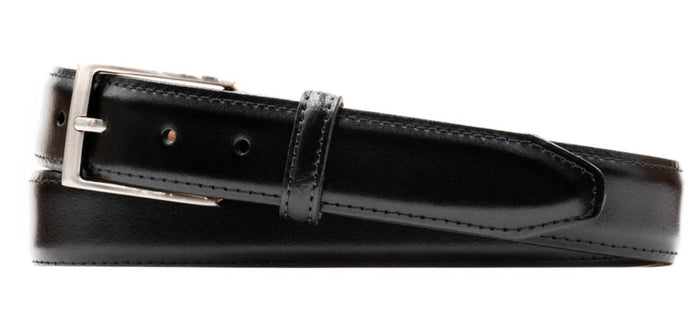 Smith 2 Buckle Leather Belt - Black