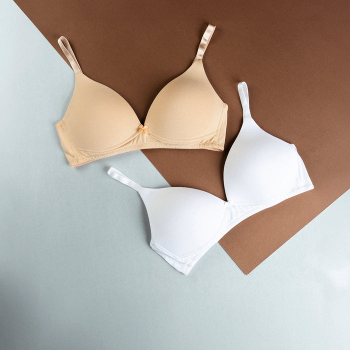 White and Skin Padded Bra