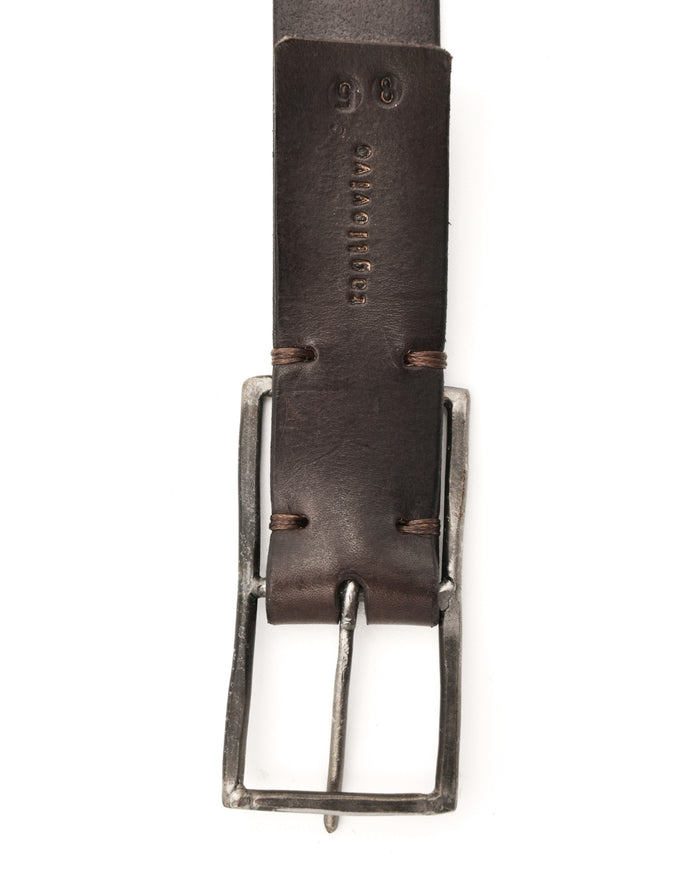 Tagliovivo Edge Buckle Belt in Tobra Dark Brown