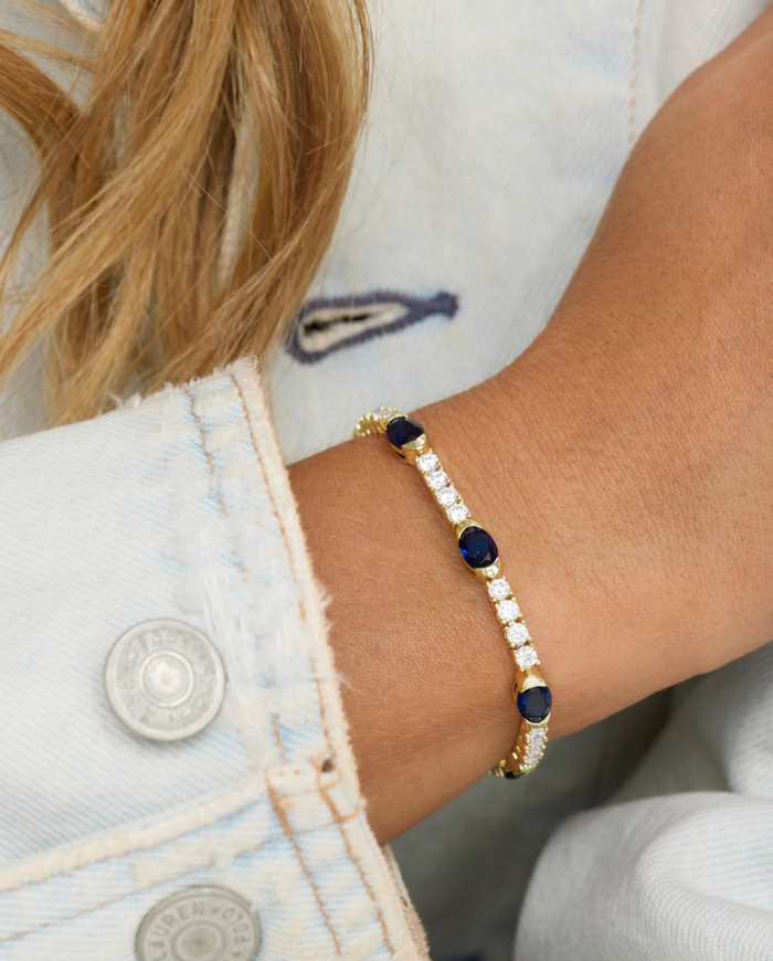 The Maven Tennis Bracelet-Blue Saphire