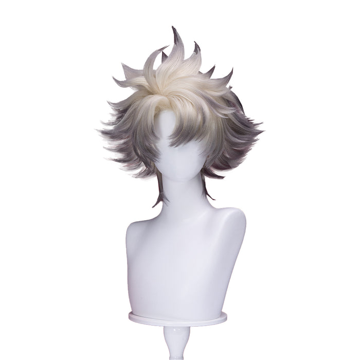 【US LOCAL SHIPPING 】DokiDoki Anime GACHIAKUTA Cosplay Rudo Surebrec Wig Short White Black Hair