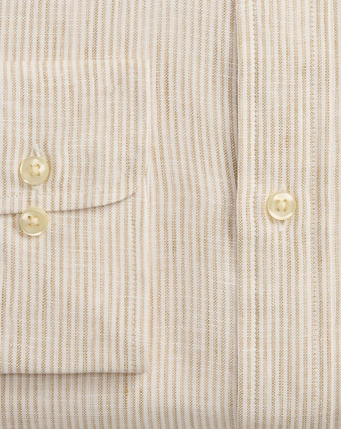 Yarn Dyed Linen Shirt - Coastal Beige/White