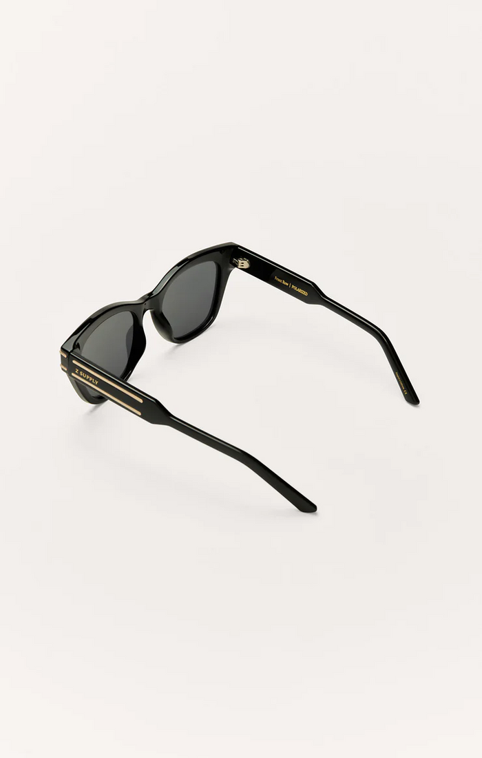 Z Supply Front Row Polarized Sunglasses - Polished Black