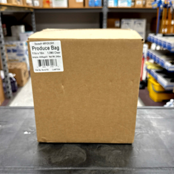 11X19 1.0 MIL CLEAR PRODUCE BAGS  4ROLLSx430/CS (1720 BAGS/CASE)