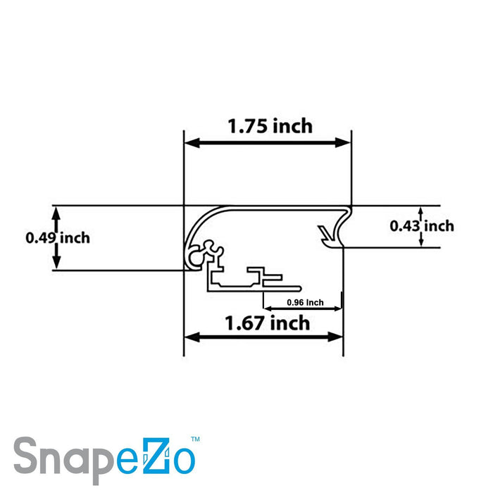 16x20 Black SnapeZo® Snap Frame - 1.7 Inch Profile