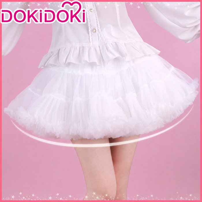 【31 CM】DokiDoki Game Anime Cosplay Prop Black / White Bustle Skirt Petticoat Lolita Dress