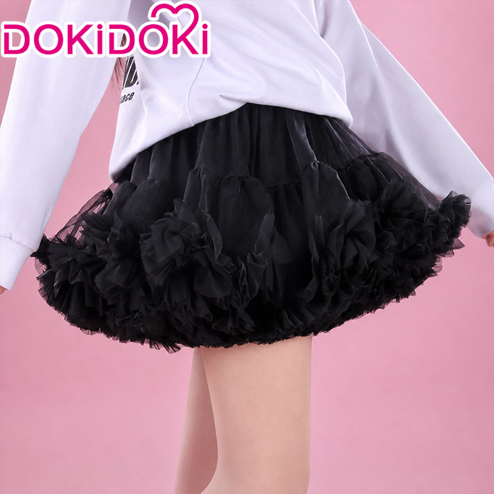 【31 CM】DokiDoki Game Anime Cosplay Prop Black / White Bustle Skirt Petticoat Lolita Dress