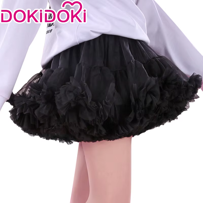 【31 CM】DokiDoki Game Anime Cosplay Prop Black / White Bustle Skirt Petticoat Lolita Dress