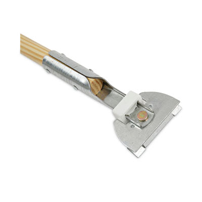 60" WOOD / METAL DUST MOP HANDLE, SNAP ON