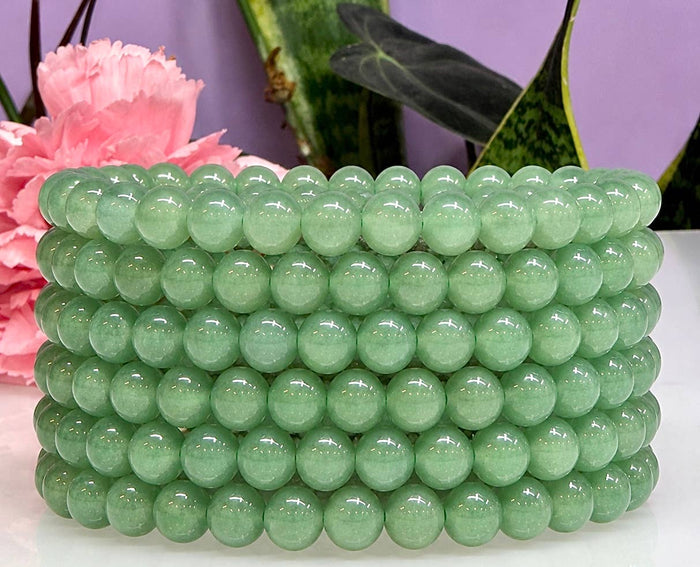6mm Natural Aventurine Crystal Healing Stretch Bracelet 7.5"