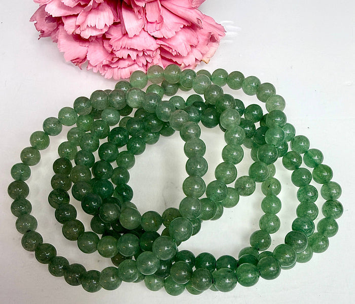 6mm Natural Aventurine Crystal Healing Stretch Bracelet 7.5"