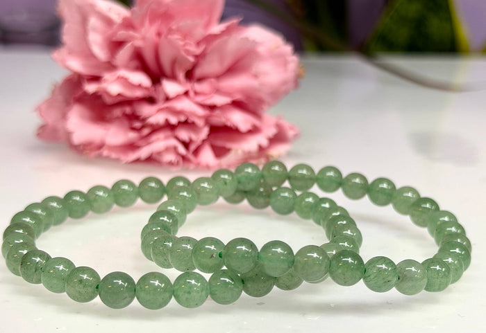 6mm Natural Aventurine Crystal Healing Stretch Bracelet 7.5"