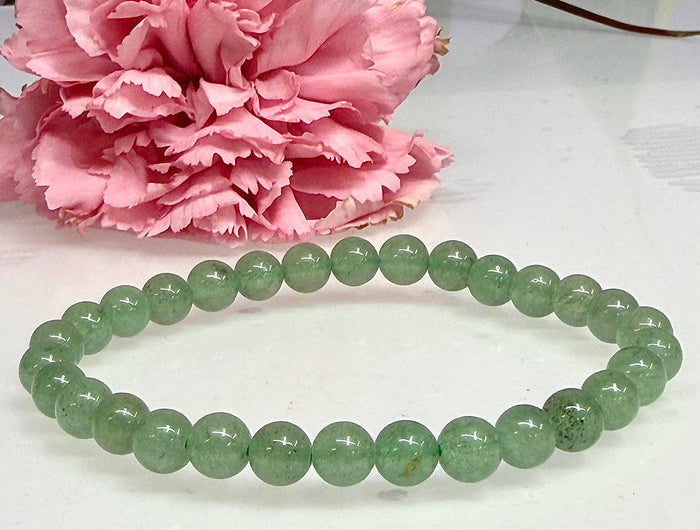 6mm Natural Aventurine Crystal Healing Stretch Bracelet 7.5"