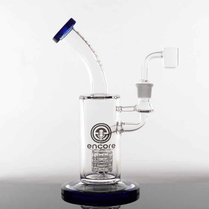 9" Encore Fixed Barrel Perc Rig - Dark Blue