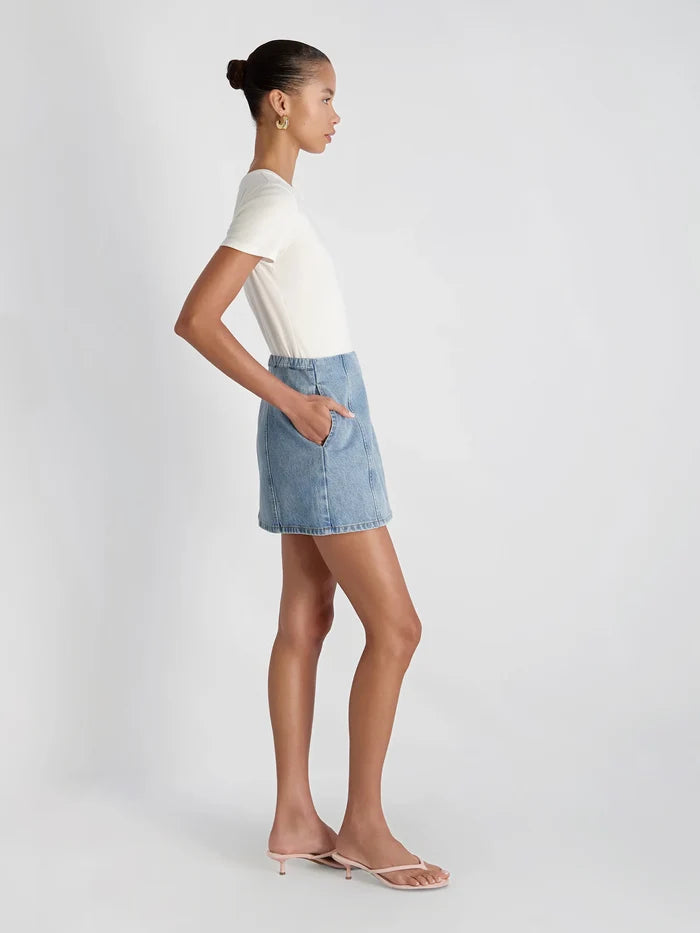 90s Denim Multi Seam Mini Skirt