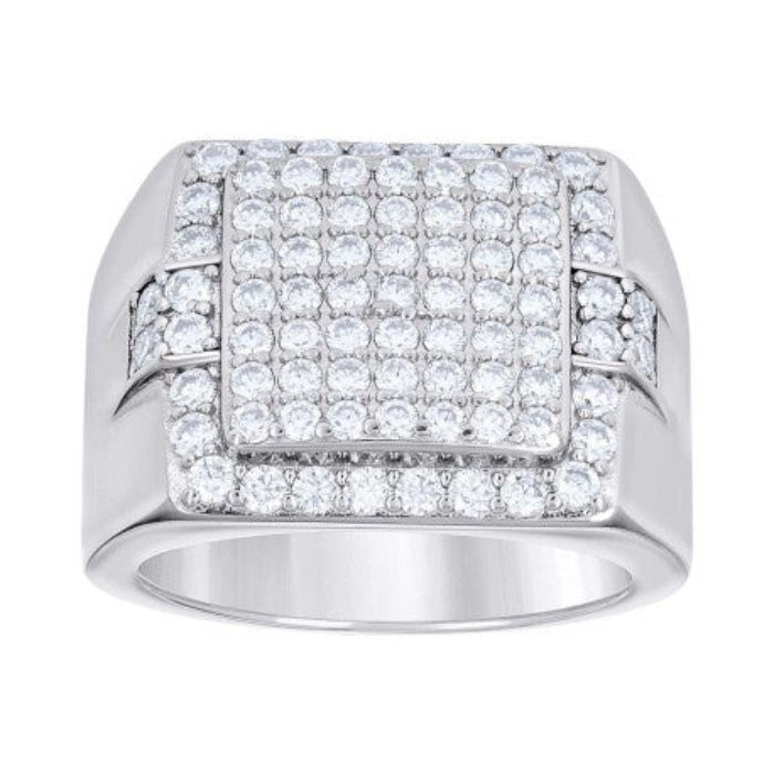 925 Sterling Silver Men's Moissanite Square Head Ring