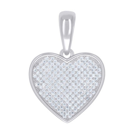 925 Sterling Silver Moissanite Heart Pendant
