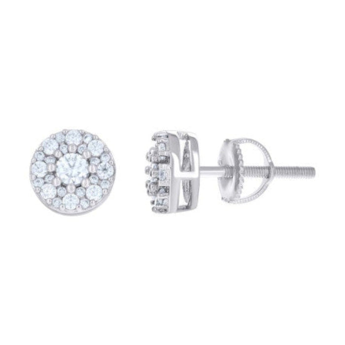 925 Sterling Silver Moissanite Round Stud Earrings