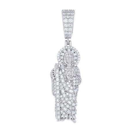925 Sterling Silver Moissanite St. Jude Pendant