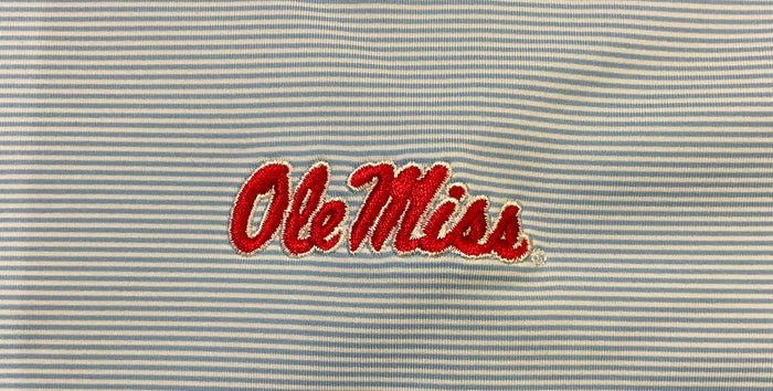 Ole Miss Club Pinstripe Polo - Heritage Blue