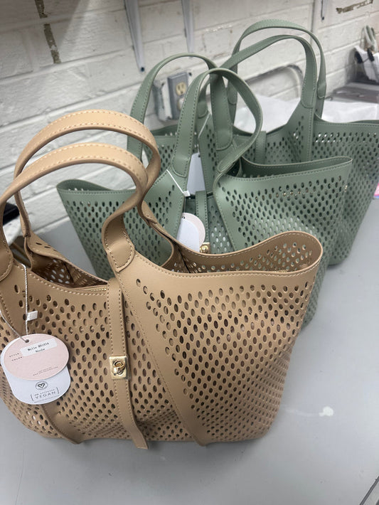 Malia Nude Laser Cut Tote Bag