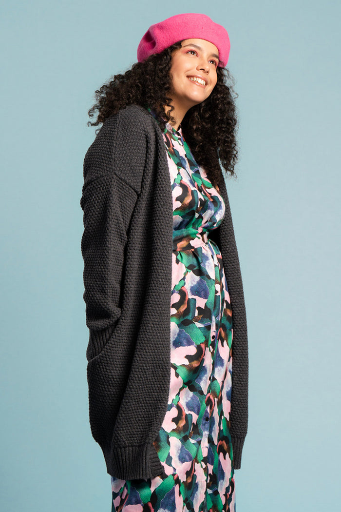 Aarre Alma Cardigan Asphalt Grey