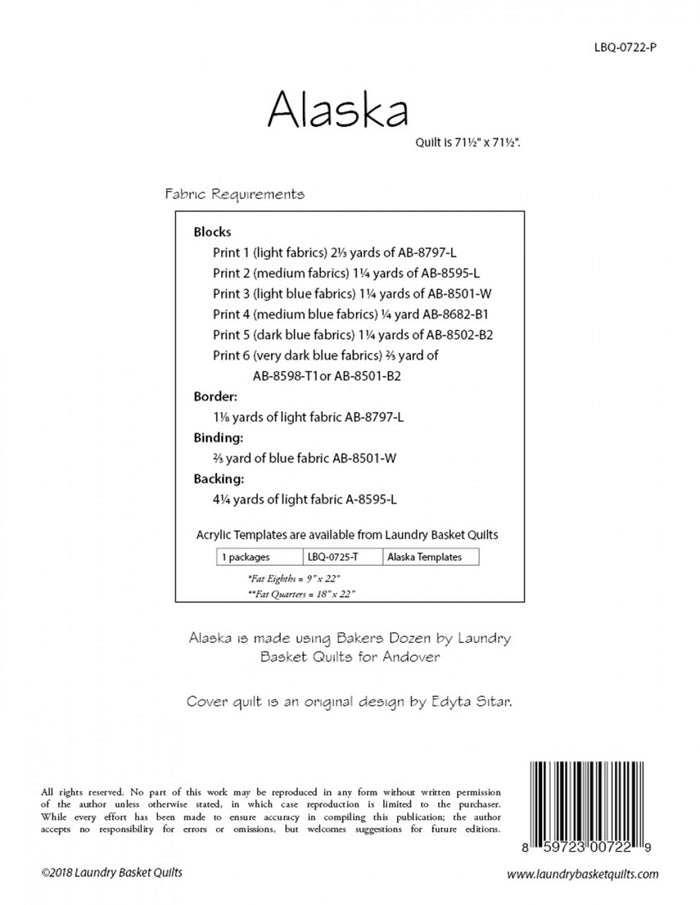 Alaska Quilt Pattern - Laundry Basket Quilts