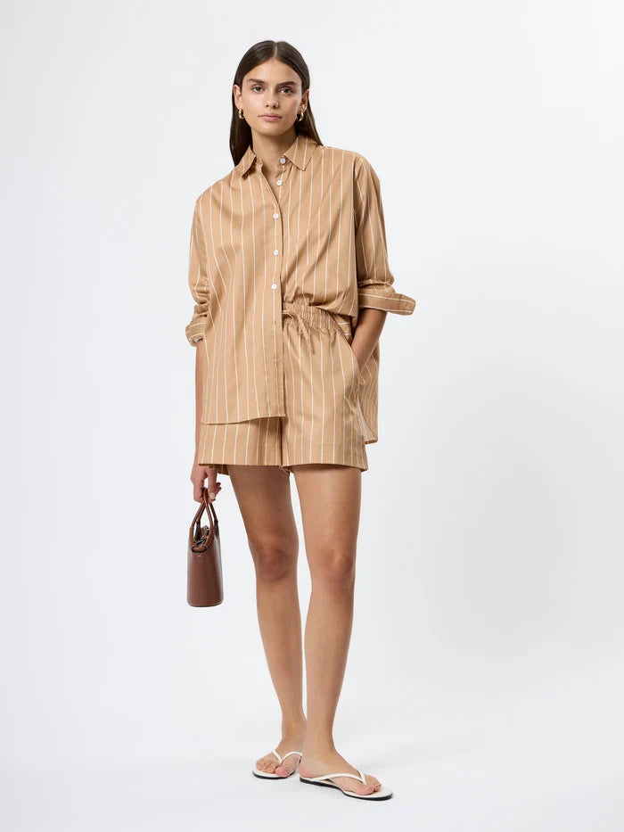 Alexis Poplin Fine Line Shirt-Macchiato