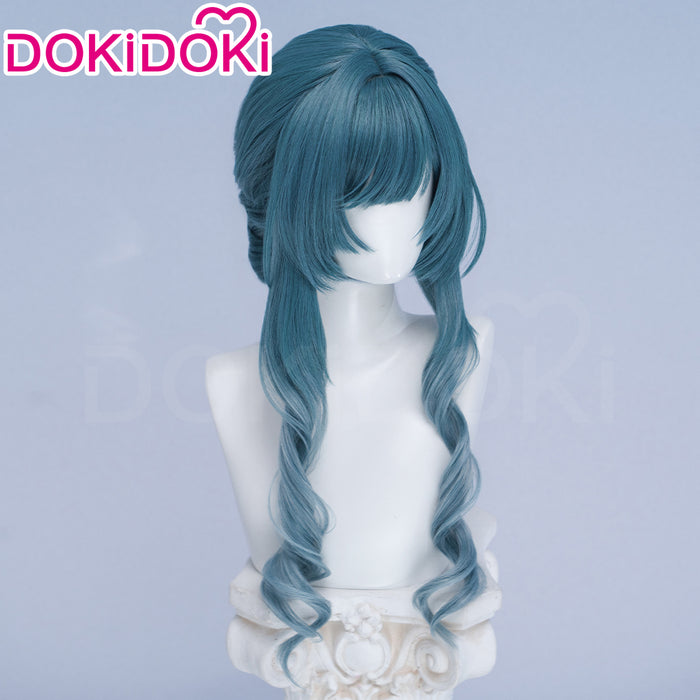 【All-in-one Ver Ready For Ship】DokiDoki Game Arknights: Endfield Cosplay Xaihi Wig Long Curly Cyan Blue Braided Hair