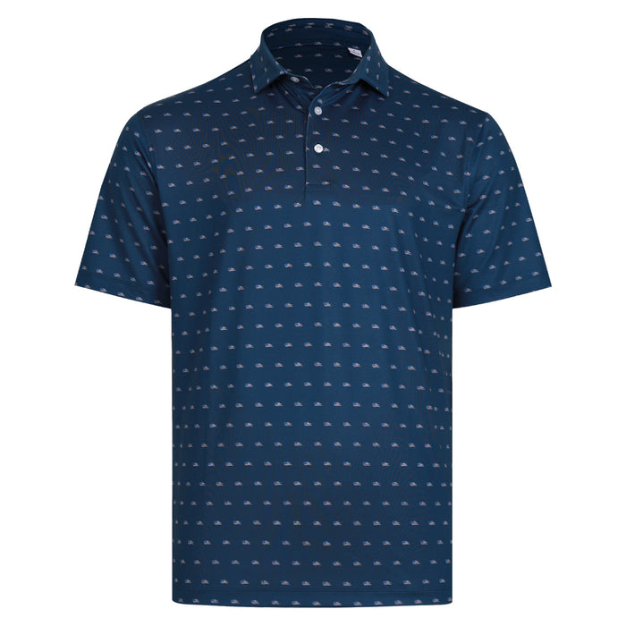 American Flag Polo - Denim Blue