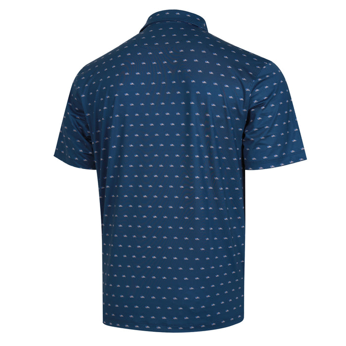 American Flag Polo - Denim Blue