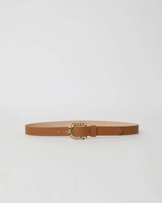 Amias Mini Leather Belt - Cuoio Gold