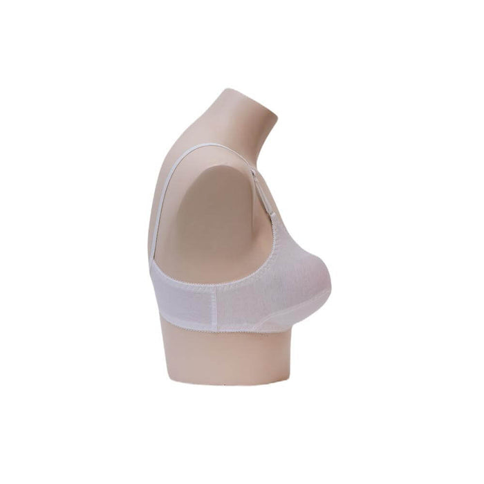 Downward Seams White Bra