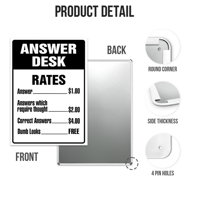 Answer Desk Metal Sign Wall Decor Farmhouse Sign For Bar Decor Gifts - Funny Metal Sign