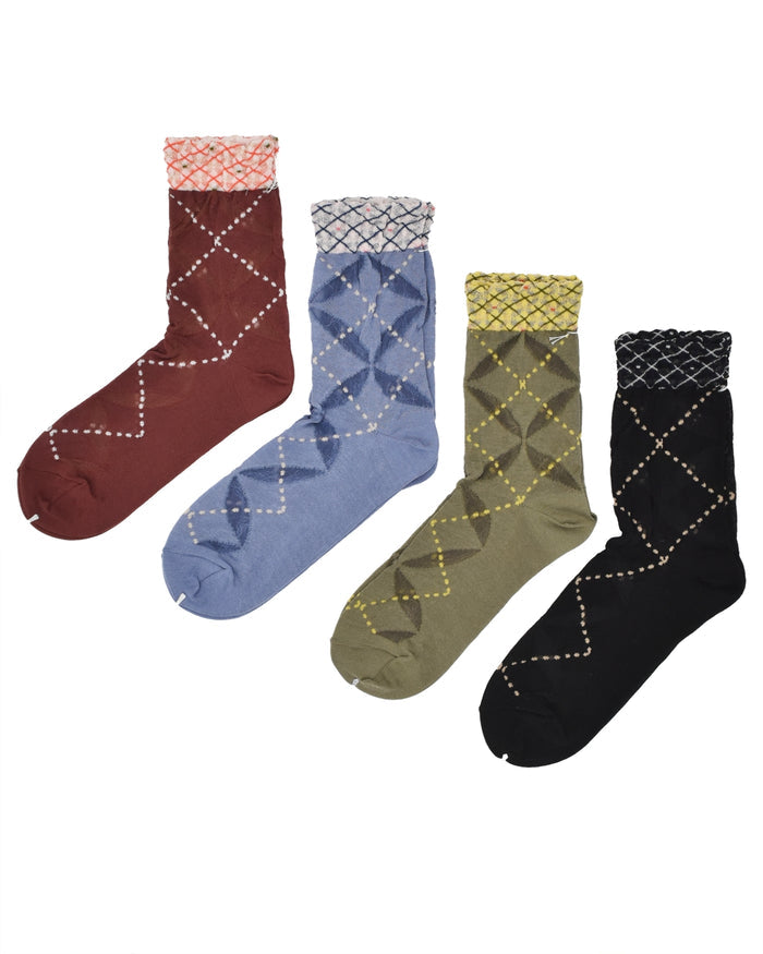 Antipast Circle Argyle Crew Socks